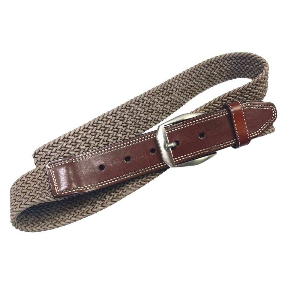 Martin Dingman Woven Stretch Beck Mens's Golf Belt Sz 40 Dark Tan Brown $135
